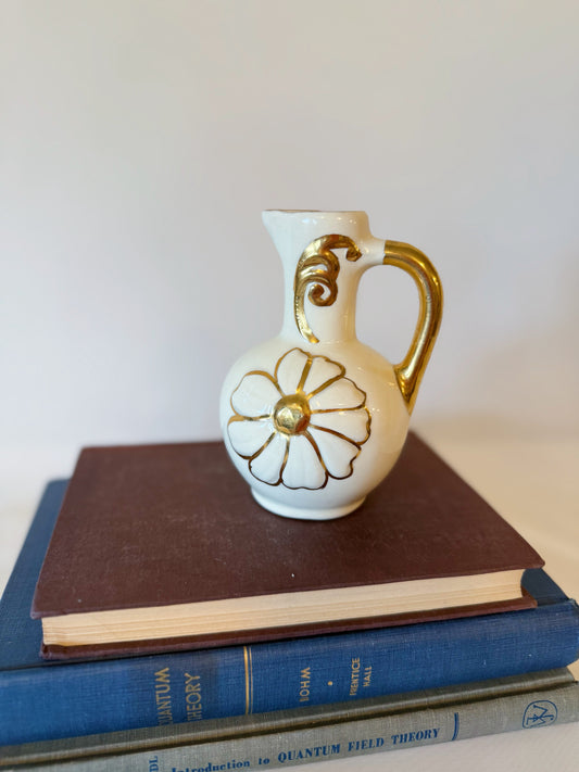 Golden Flower Mini Pitcher Vase