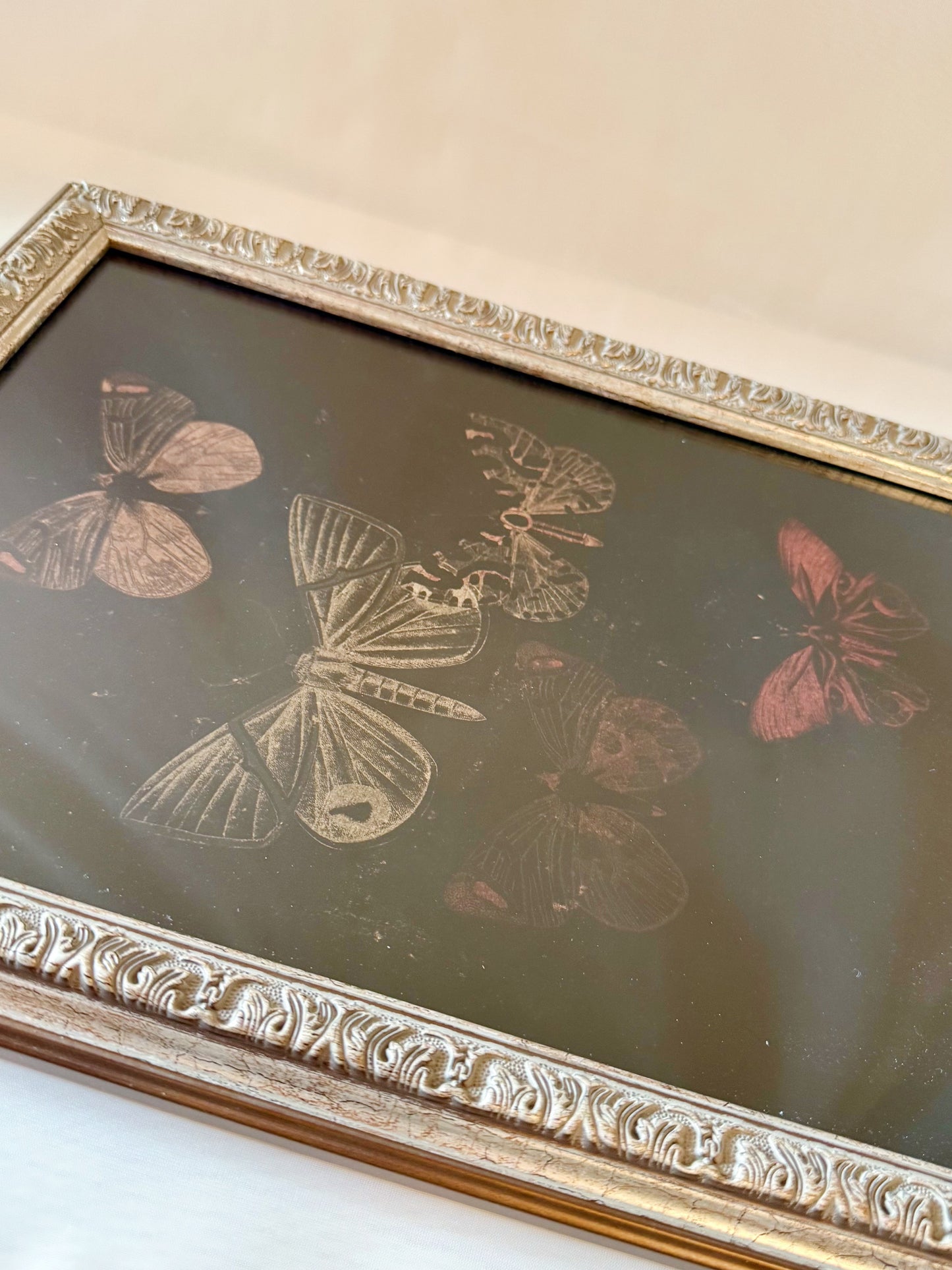 Dark Butterfly Art W/ Decorative Frame