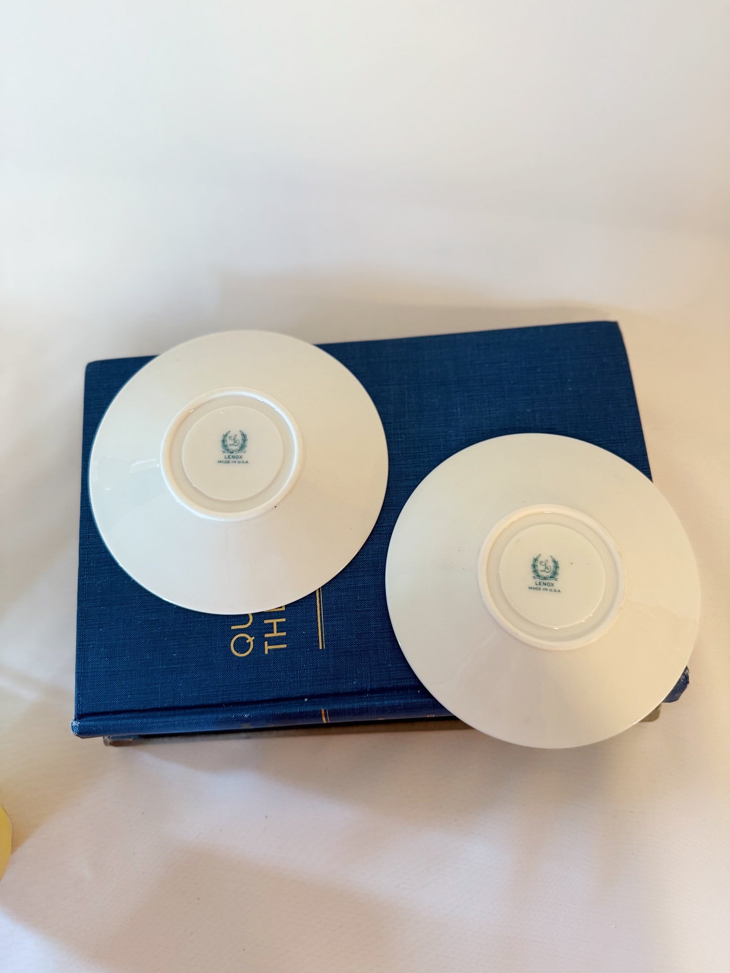 Set of Two Lenox Beltane Demitasse Cups and Saucers