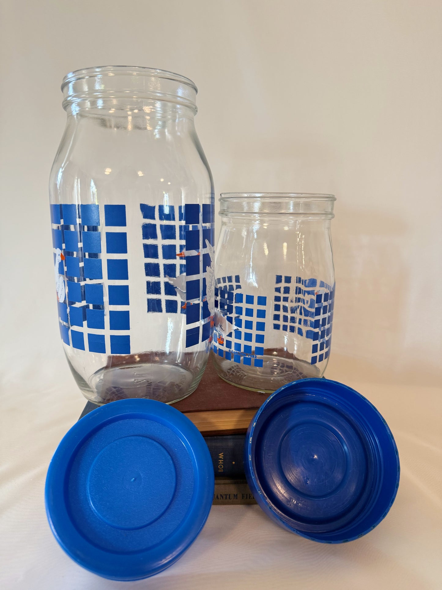 Set of Two Carlton Glass Country Geese Jars