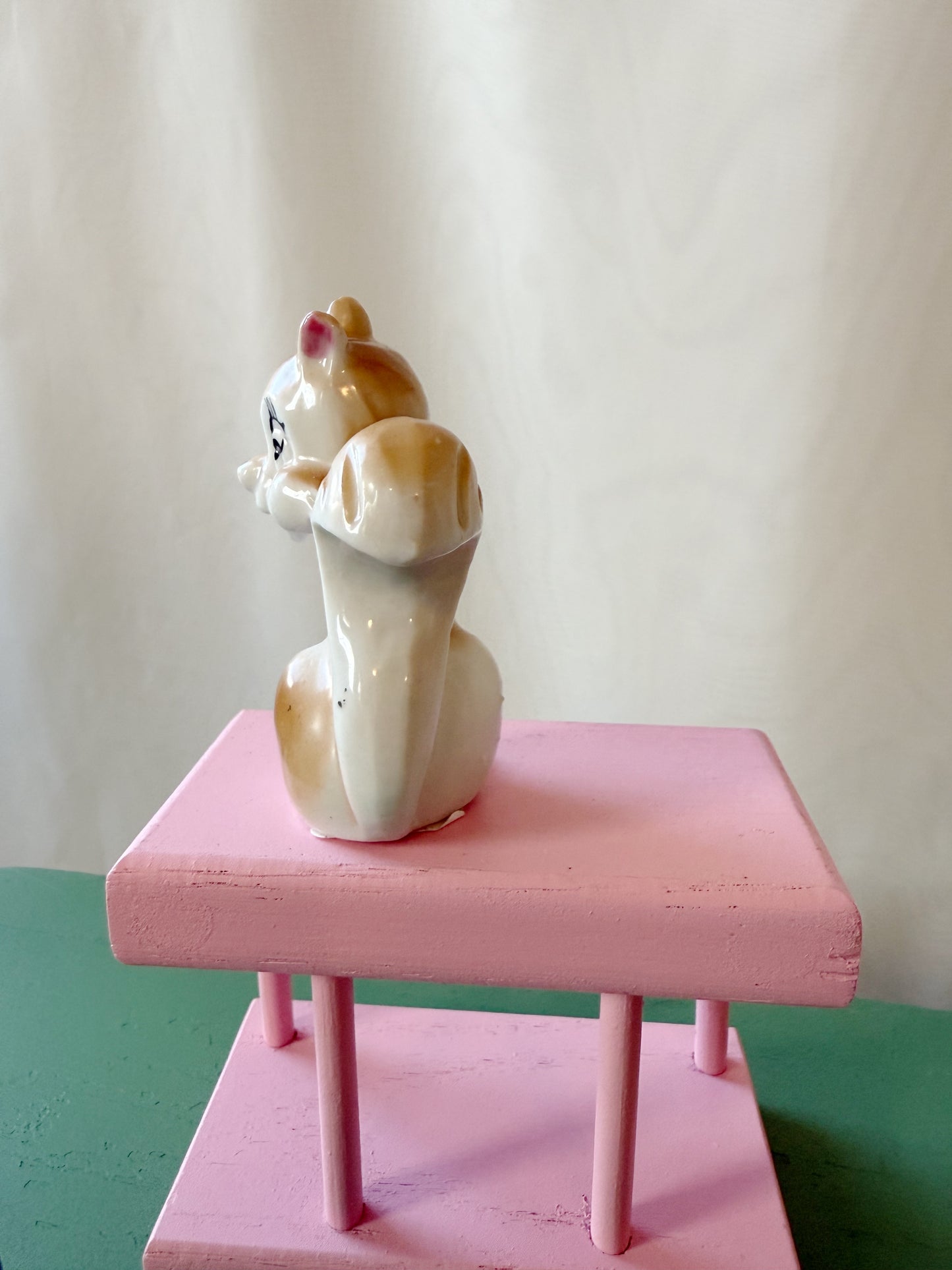 Vintage Ceramic Happy Squirrel Japanese Figurine