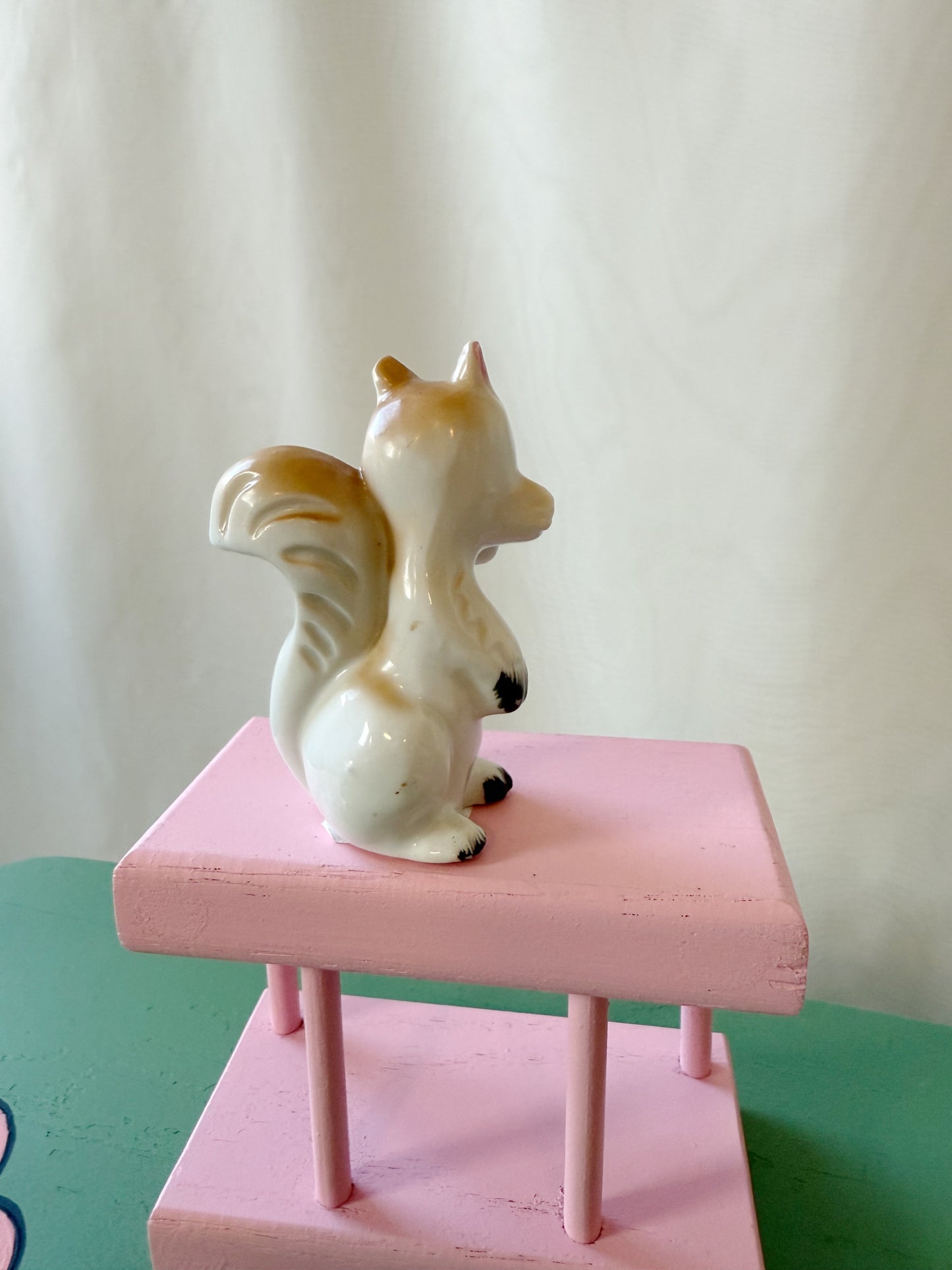 Vintage Ceramic Happy Squirrel Japanese Figurine