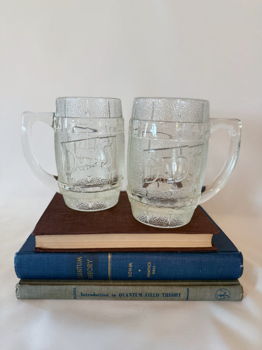 Set of Two Dad's Root Beer Barrel-shaped Glass Mugs