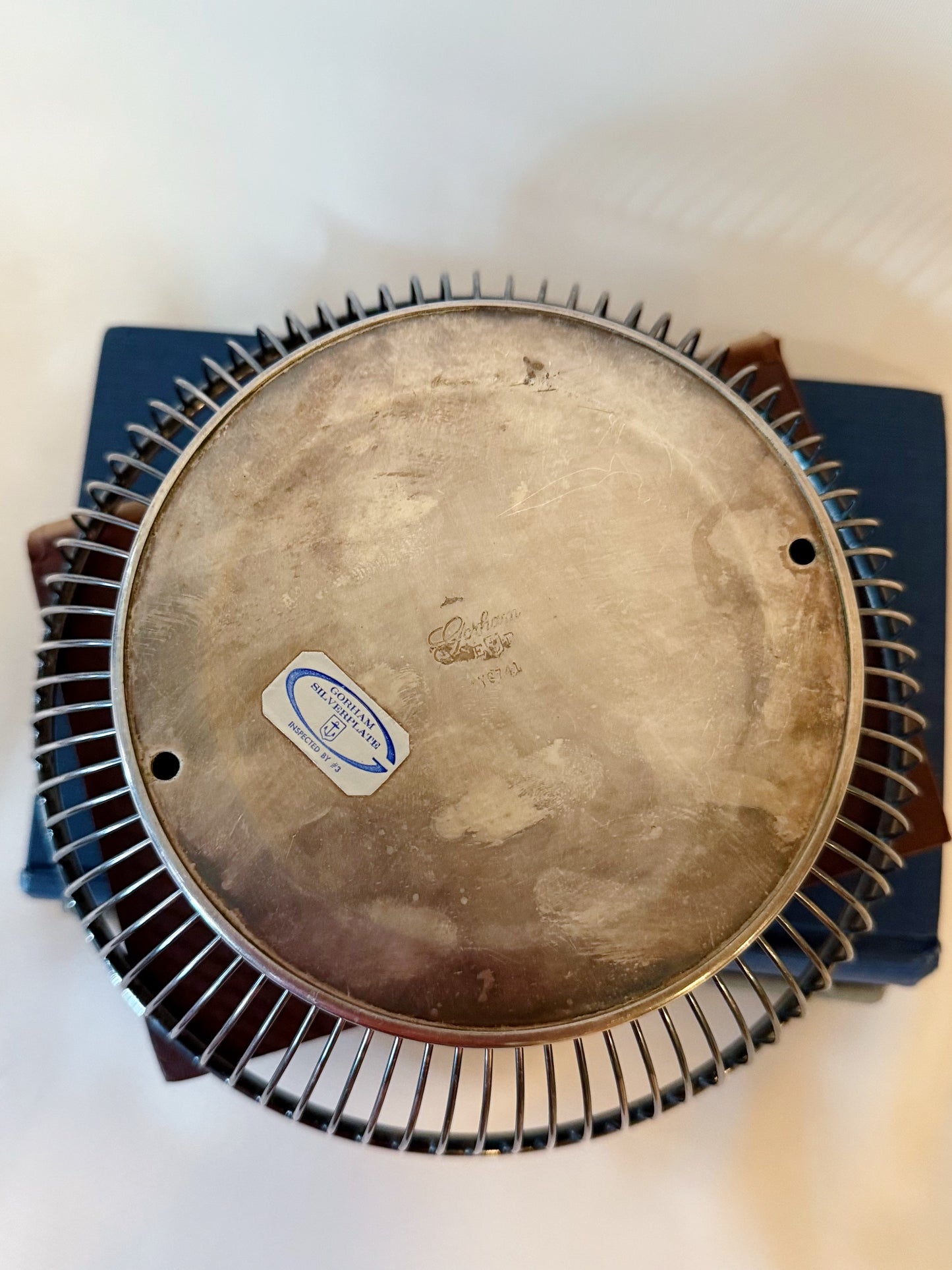 MCM Gorham Silverplate Round Wire Basket