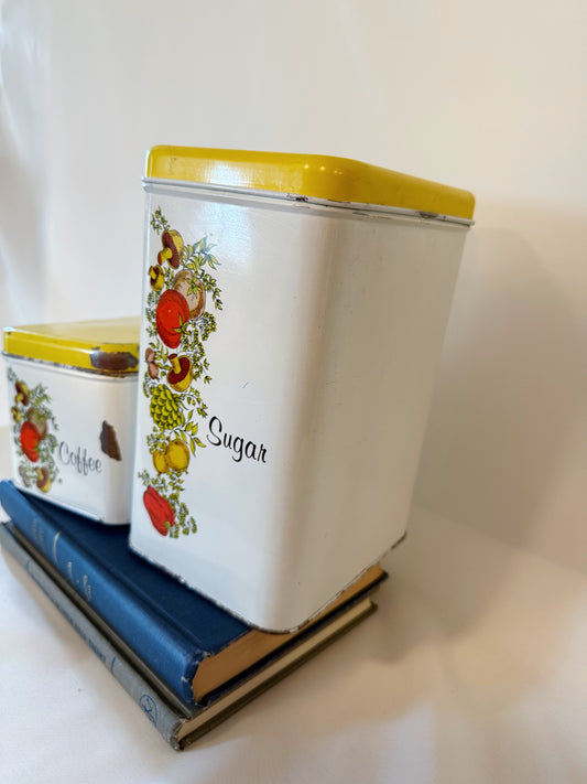Set of 3 Cheinco Spice of Life Metal Kitchen Canister Set