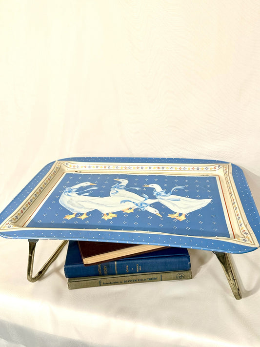 Blue Country Goose Metal Serving Tray