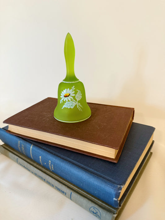 Westmoreland Frosted Green Daisy Glass Bell