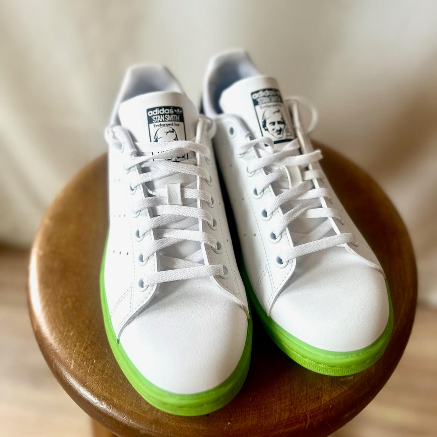 White and Green Stan Smith Adidas Trainers | US 6.5