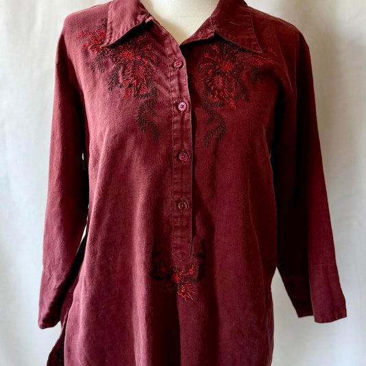 Womens embroidered patagonia button up shirt