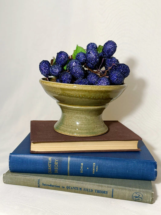 Green Pottery Stem Cup/Bowl