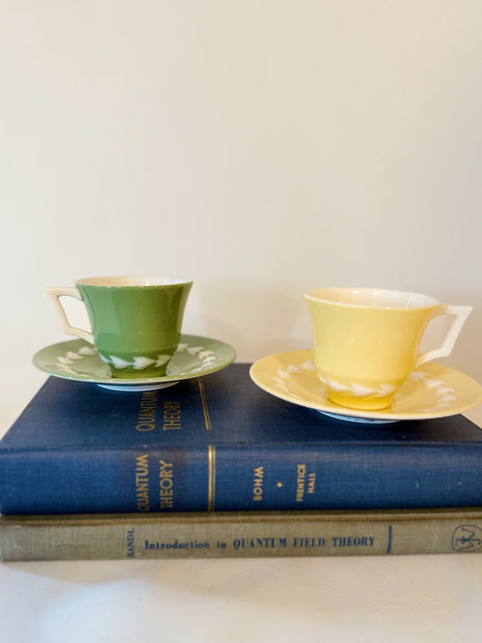 Set of Two Lenox Beltane Demitasse Cups and Saucers