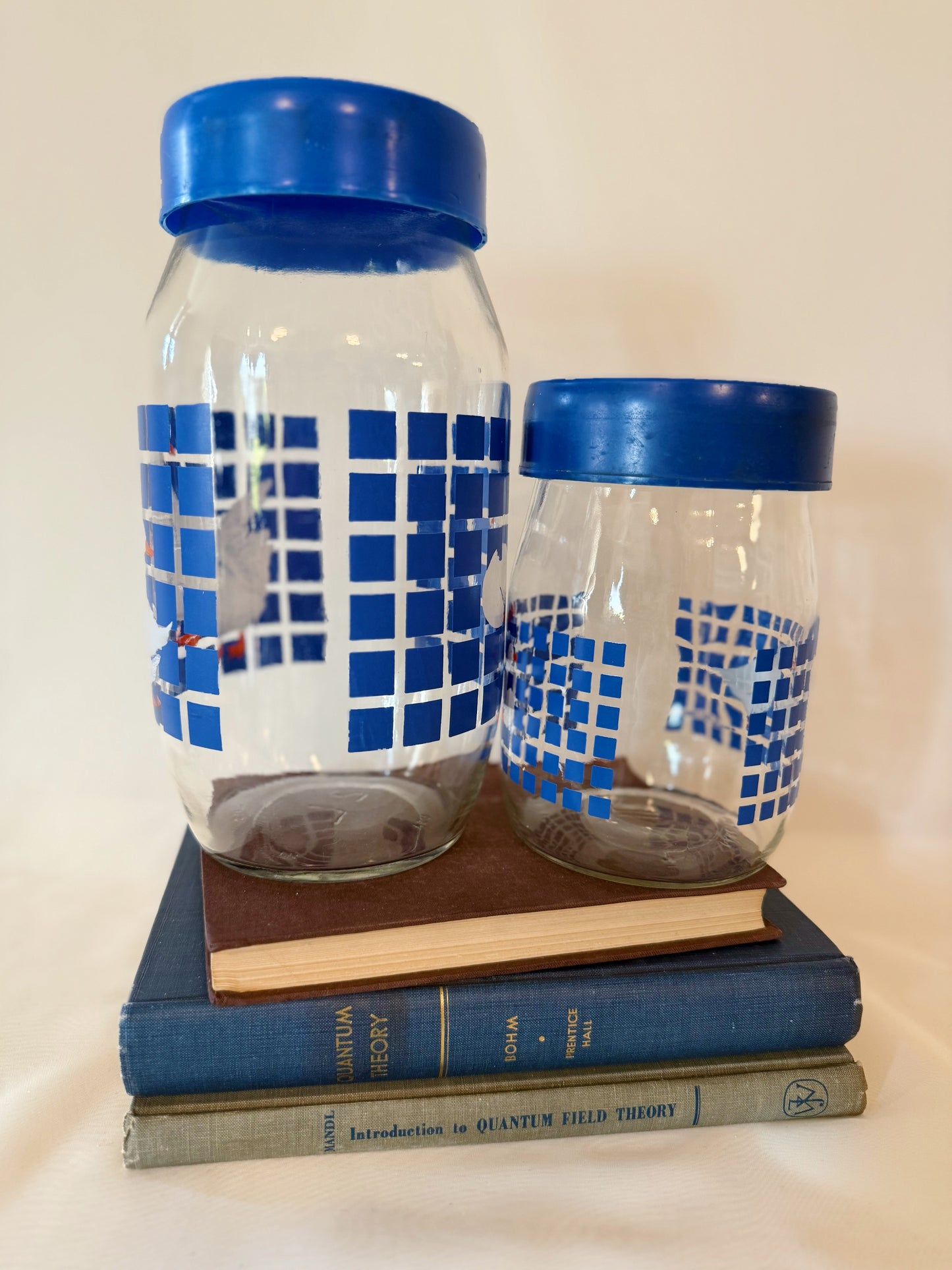 Set of Two Carlton Glass Country Geese Jars