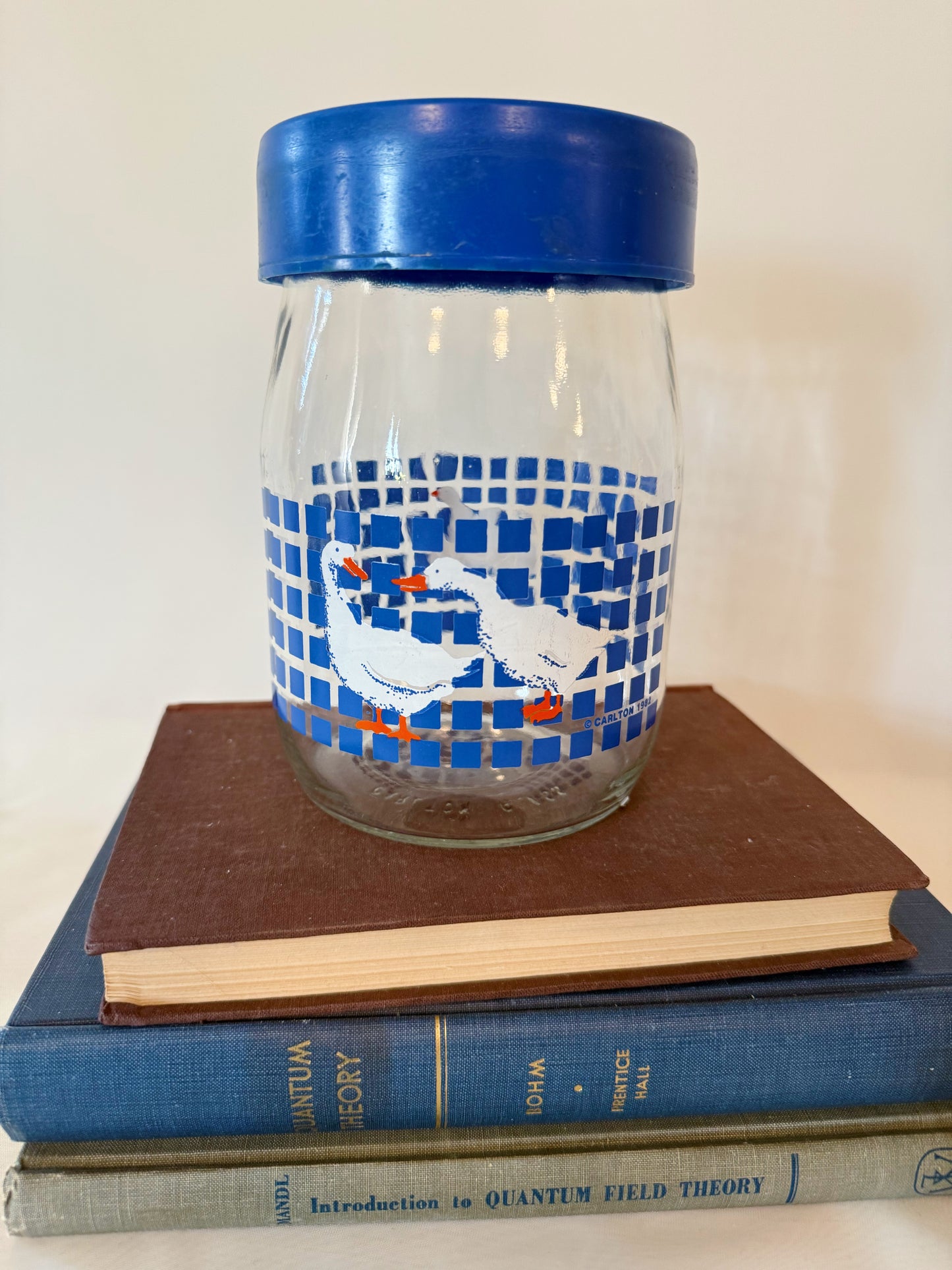 Set of Two Carlton Glass Country Geese Jars