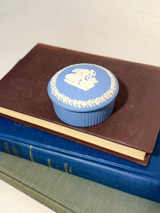 Small Wedgwood Jasperware Blue Trinket Box