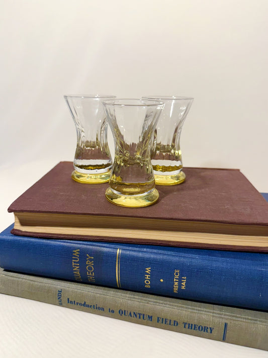Set of three Dainty Optic Amber Shot Glasses