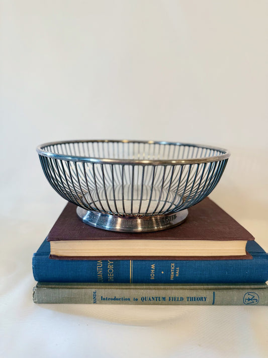 MCM Gorham Silverplate Round Wire Basket