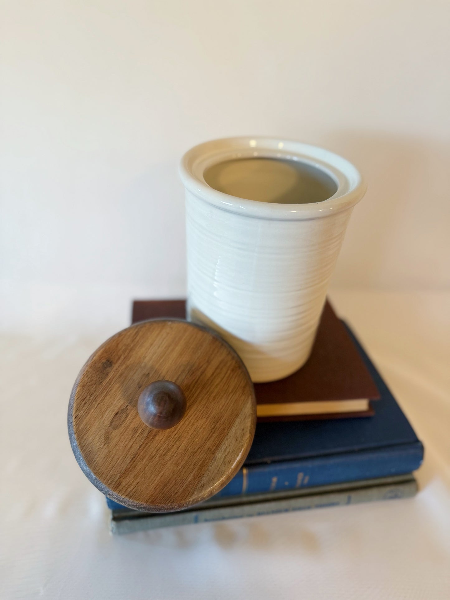 Mason Canister with Wood Top Lid