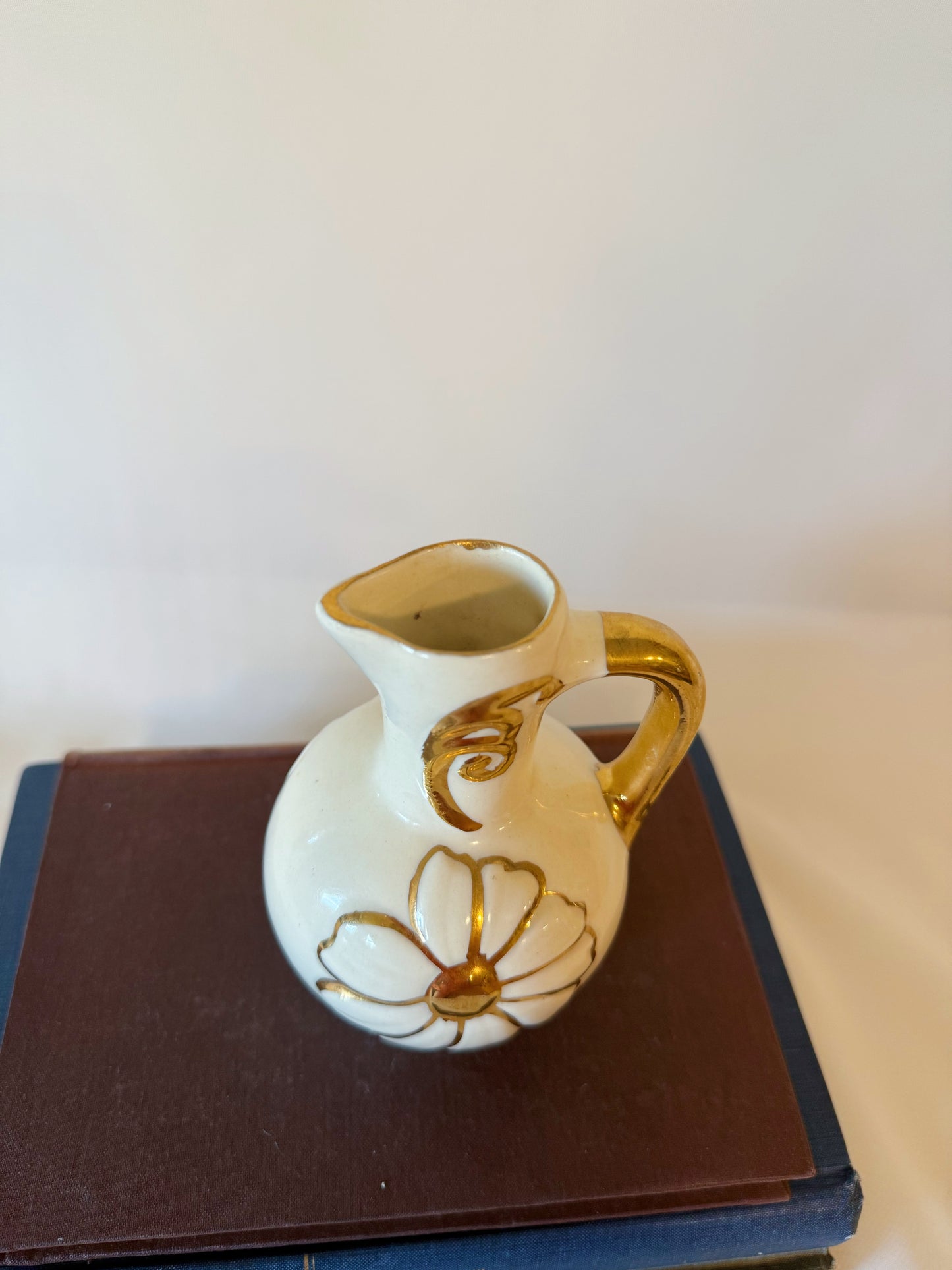 Golden Flower Mini Pitcher Vase
