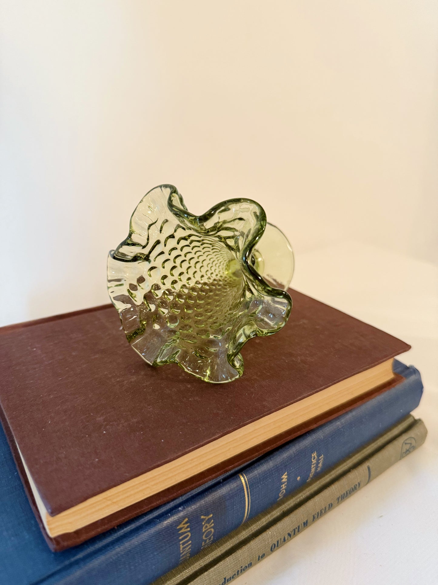 Fenton Colonial Green Hobnail Glass Vase