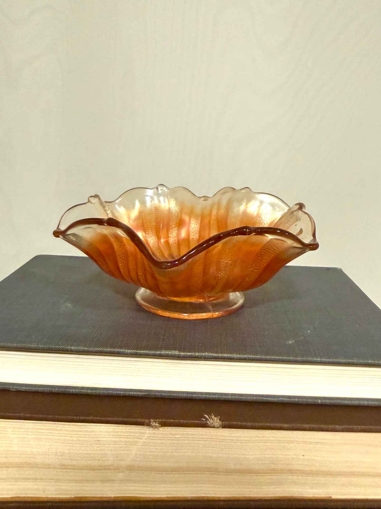 Orange Flower Glass Dish