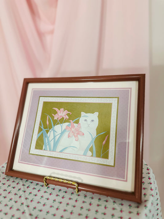 1985 Cat Framed Litho