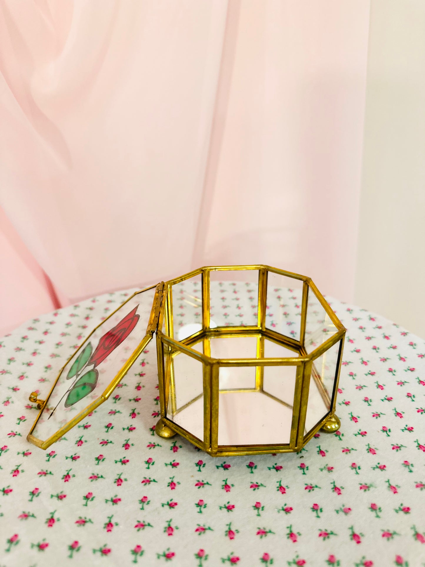 Rose Glass Curio
