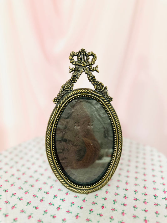 Gold-Tone Bow and Rose Photo Frame