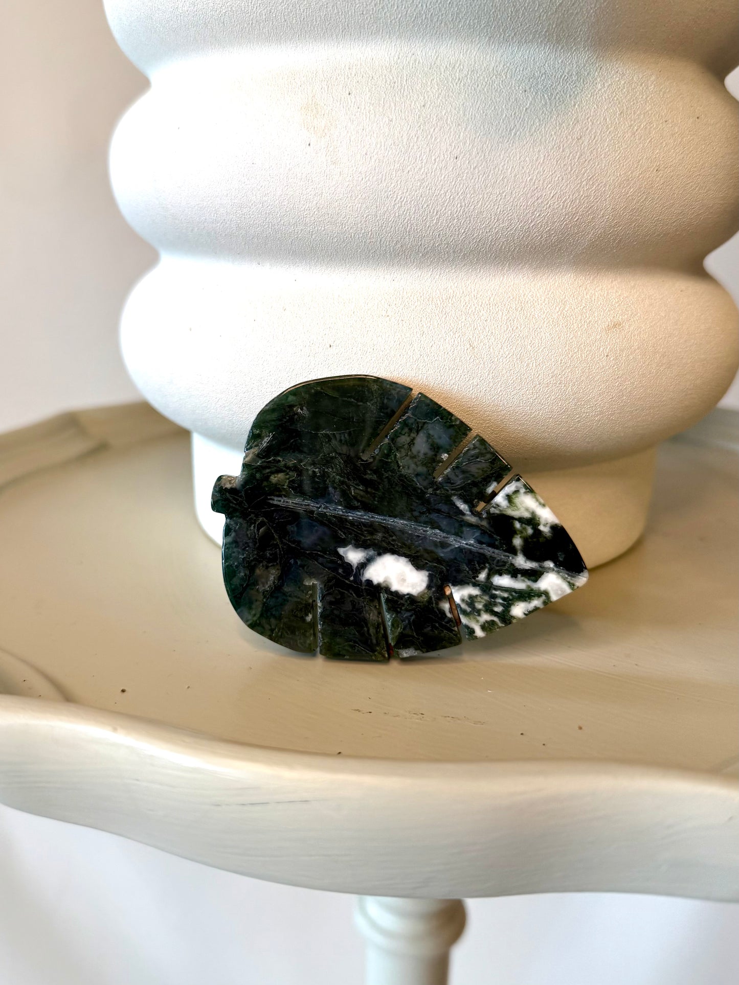 Moss Agate Crystal Plant Leaf