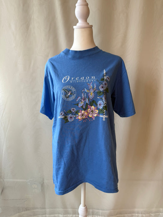 90's Oregon Wildflower Hummingbird Shirt