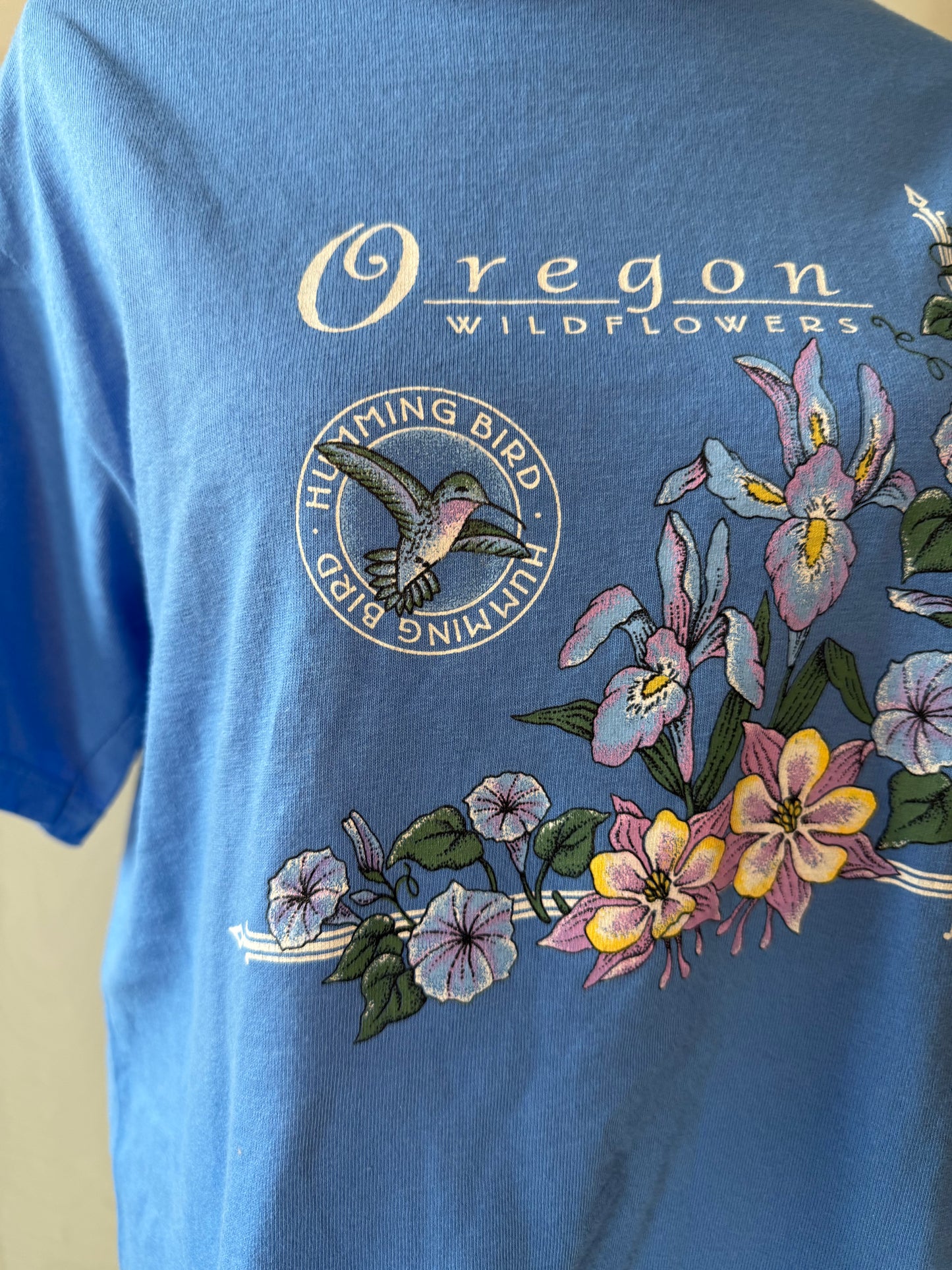 90's Oregon Wildflower Hummingbird Shirt