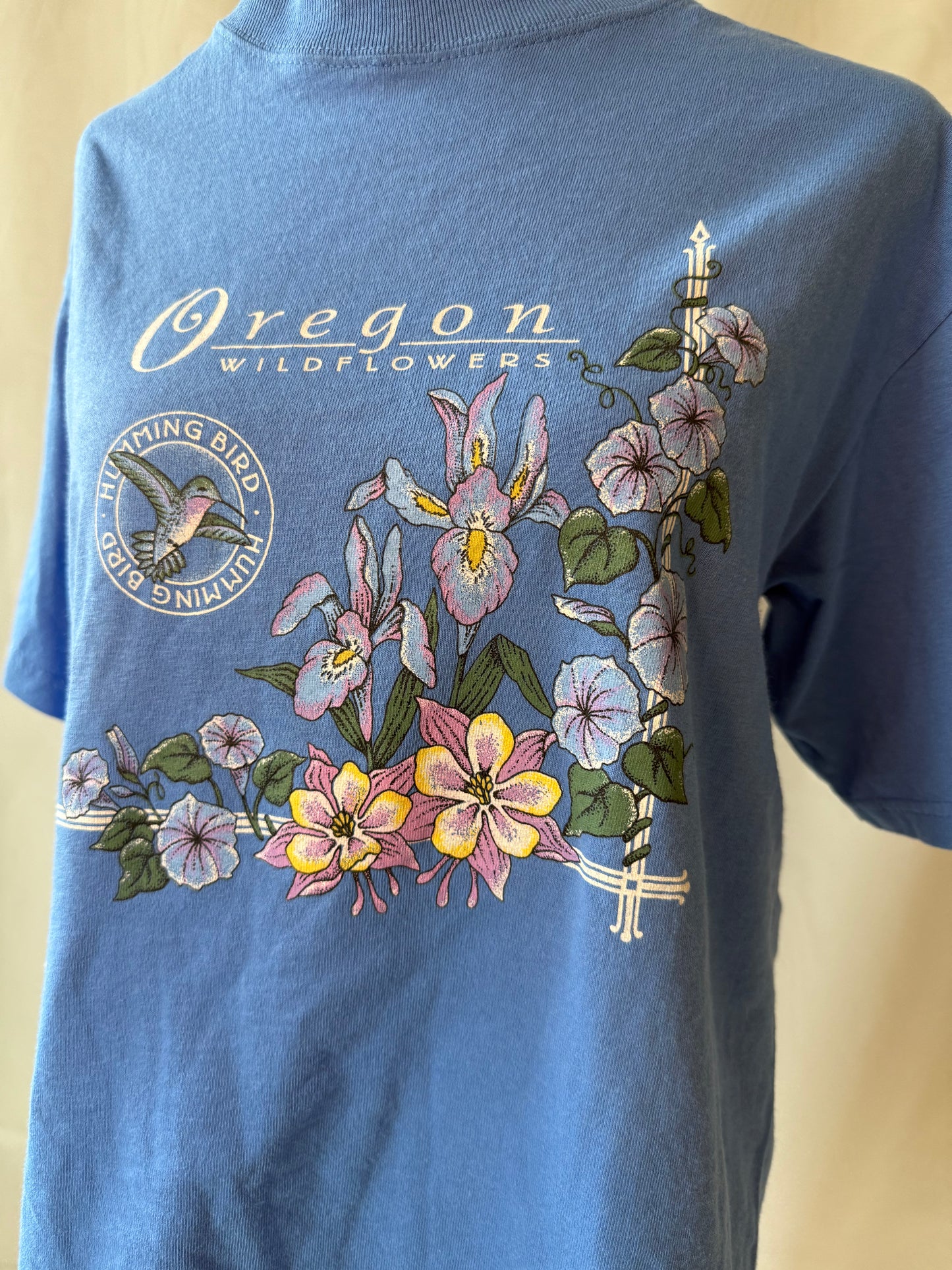 90's Oregon Wildflower Hummingbird Shirt