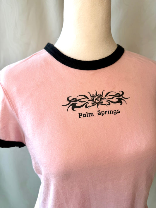 Palm Springs Graphic Ringer Tee | Size Medium