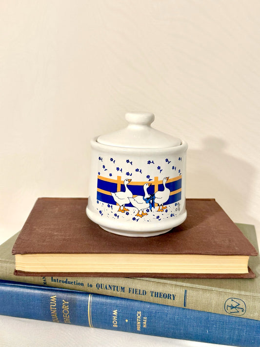 1970's Country Geese Ceramic Canister