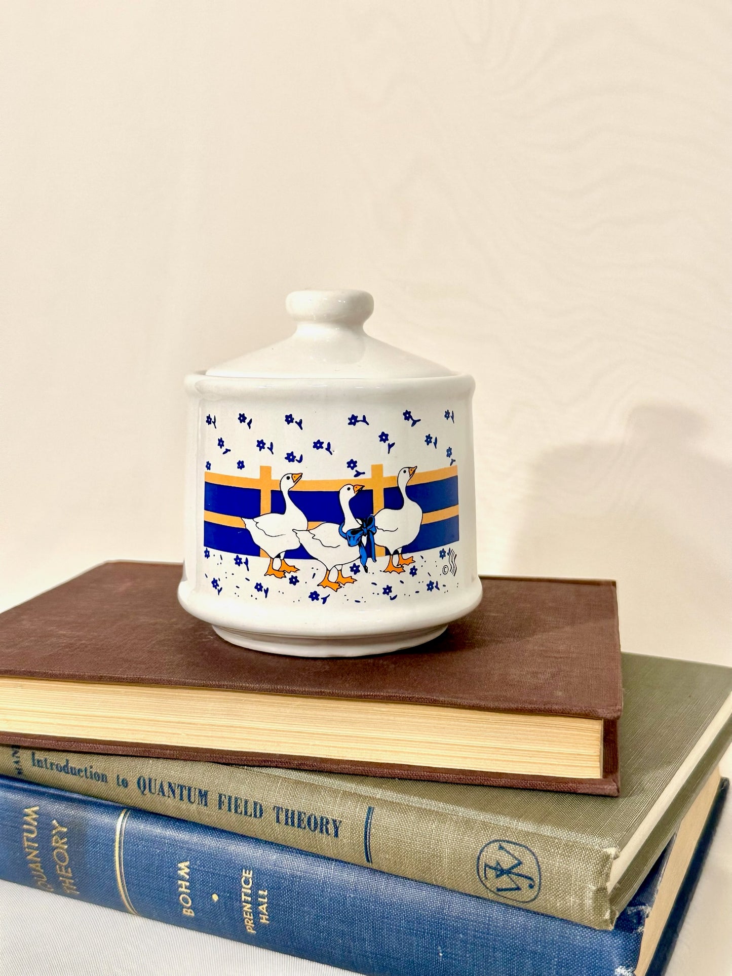 1970's Country Geese Ceramic Canister