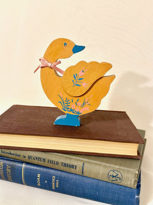 1980's Wooden Painted Dainty Goose