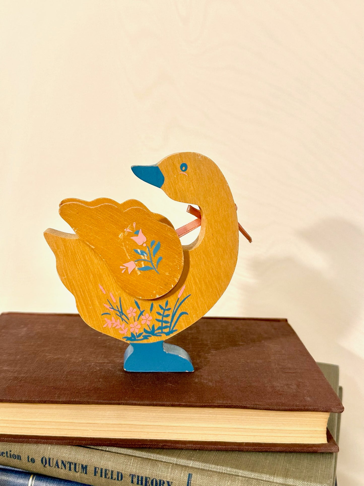 1980's Wooden Painted Dainty Goose