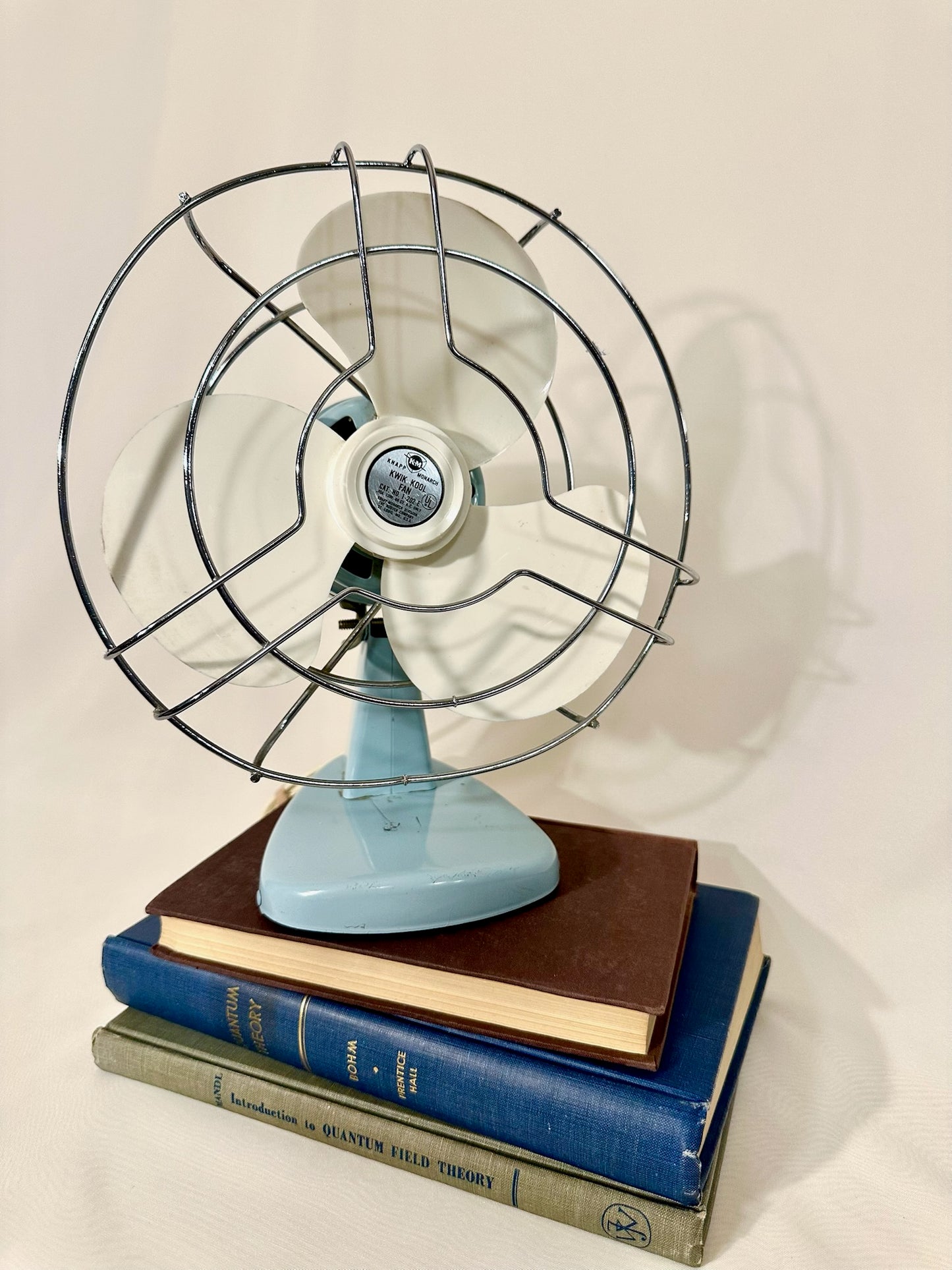 Robin Egg Blue Metal Desk Fan