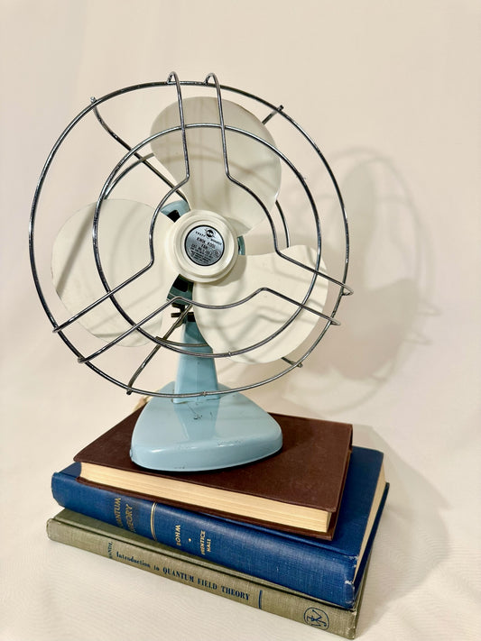 Robin Egg Blue Metal Desk Fan