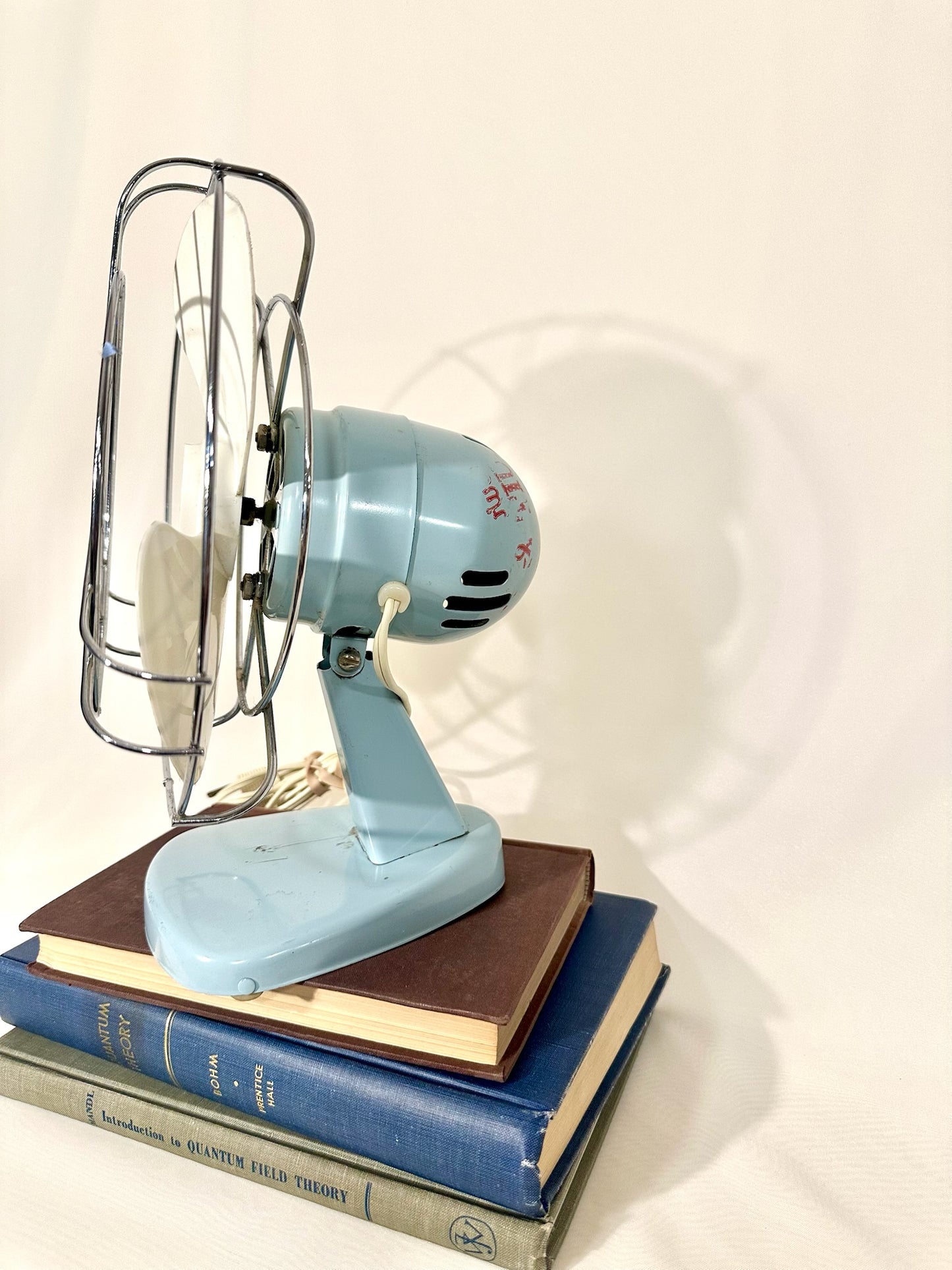 Robin Egg Blue Metal Desk Fan