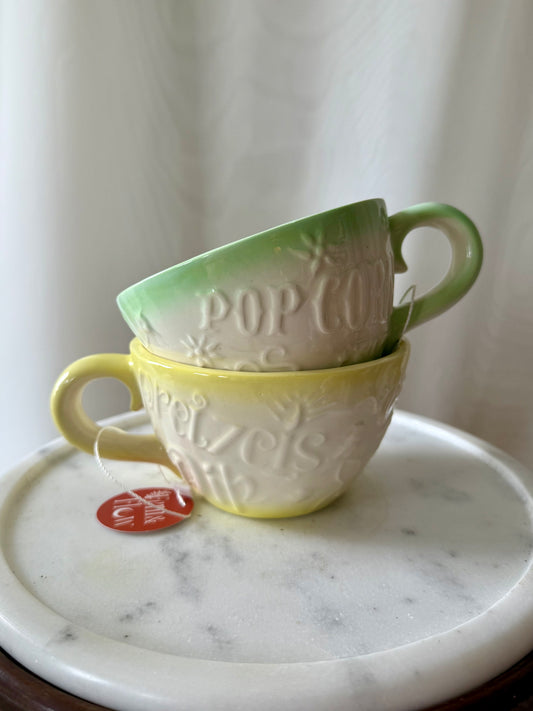 Set of Two Popcorn & Pretzel Mugs