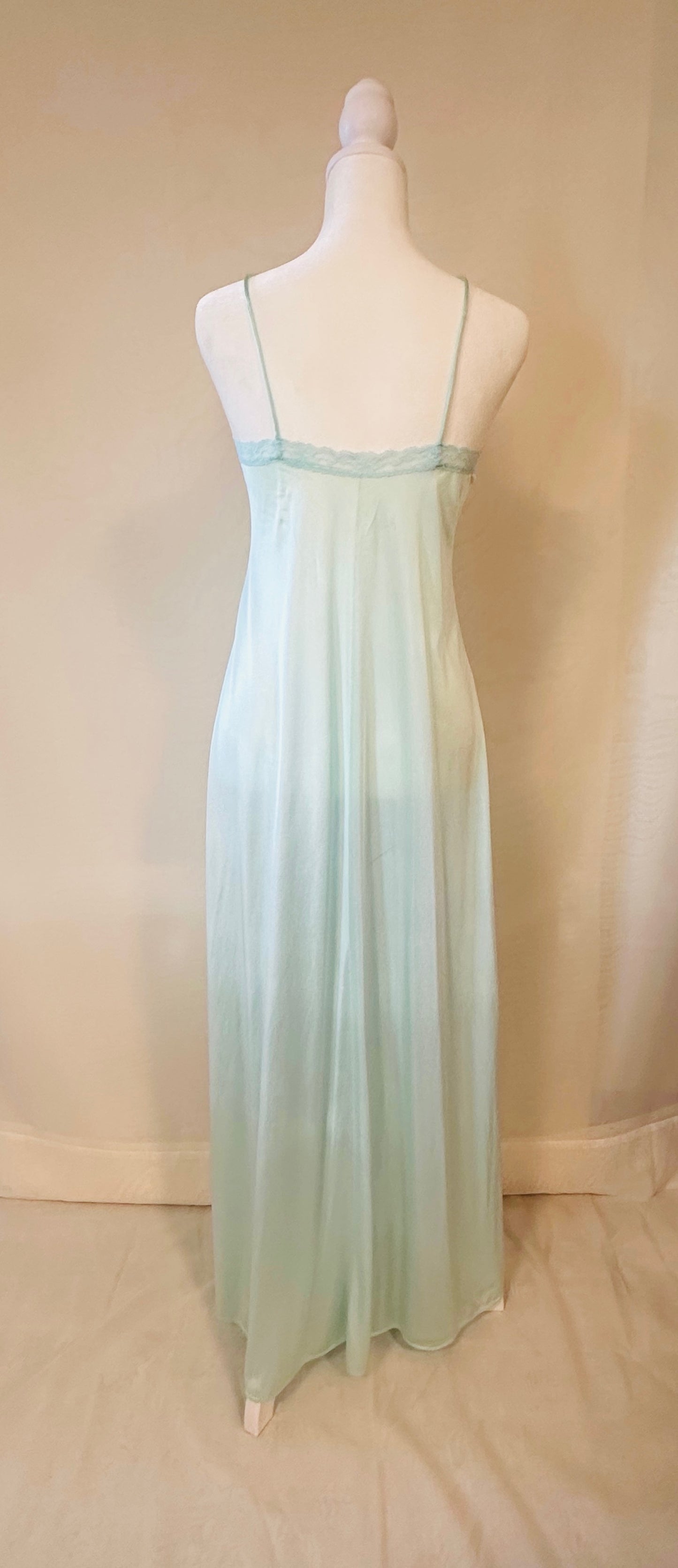 Vintage Long Light Blue Sheer Nightgown | Size Medium