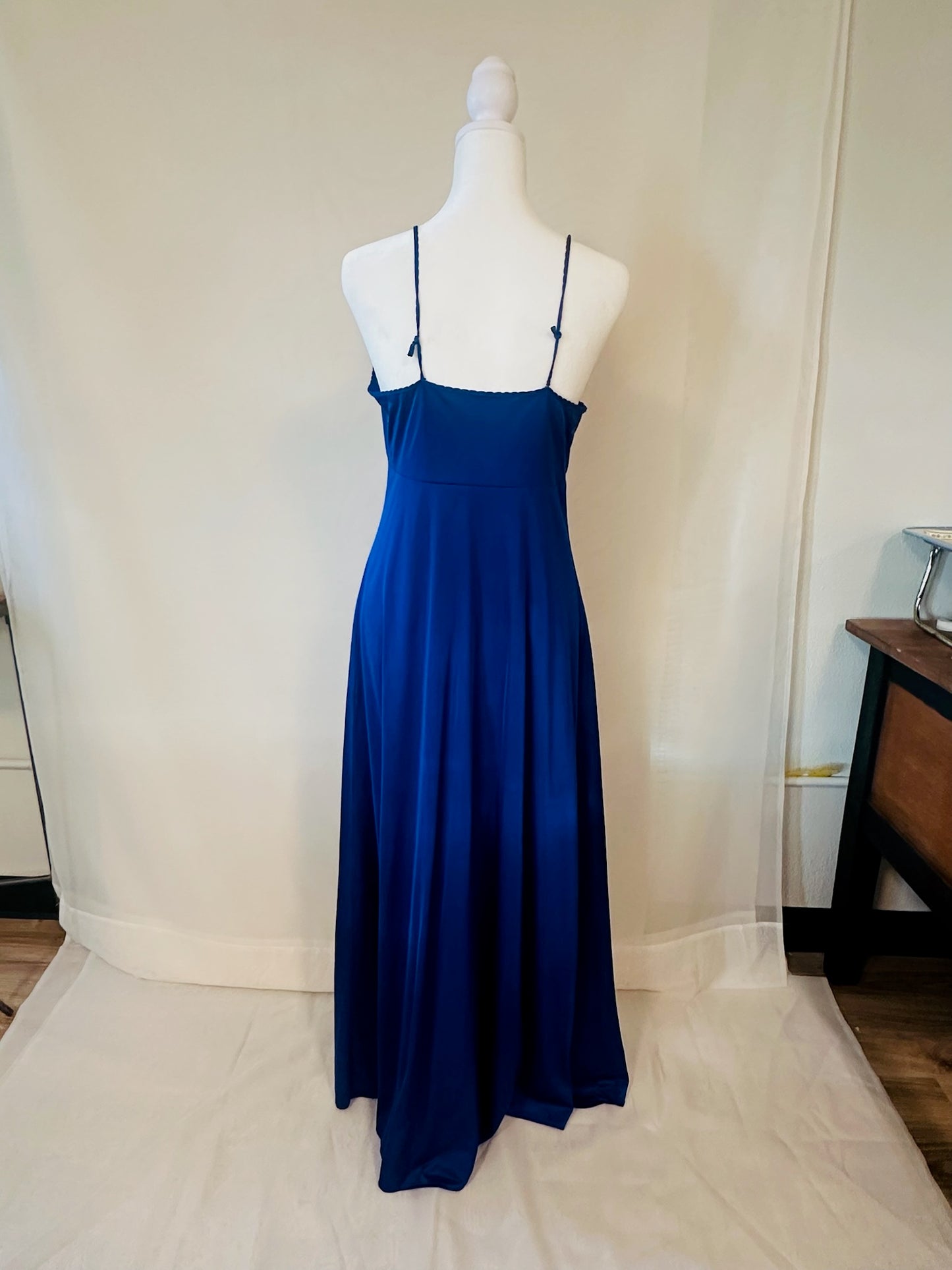 Vintage Dark Blue Long Nightgown | Size Medium