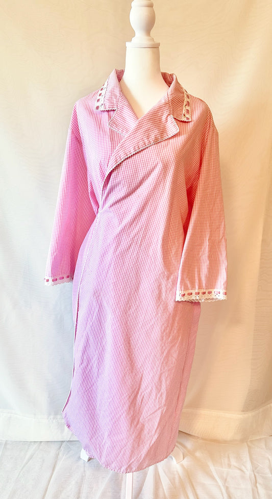 Vintage Pink Plaid Night Robe