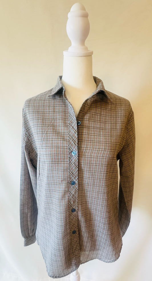 Vintage Sears Junior Boutique Plaid Button Down | Size 13
