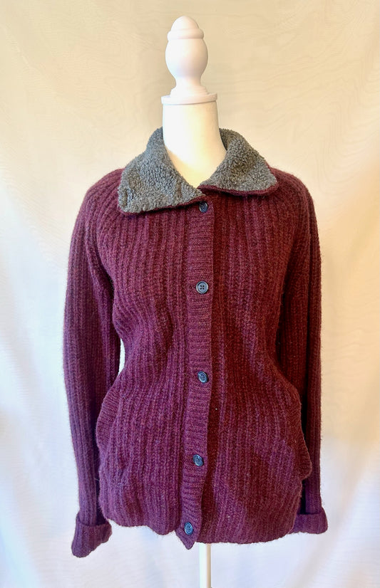 Dark Red Woolrich Button Up Jacket | Size Large