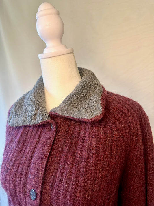 Dark Red Woolrich Button Up Jacket | Size Large