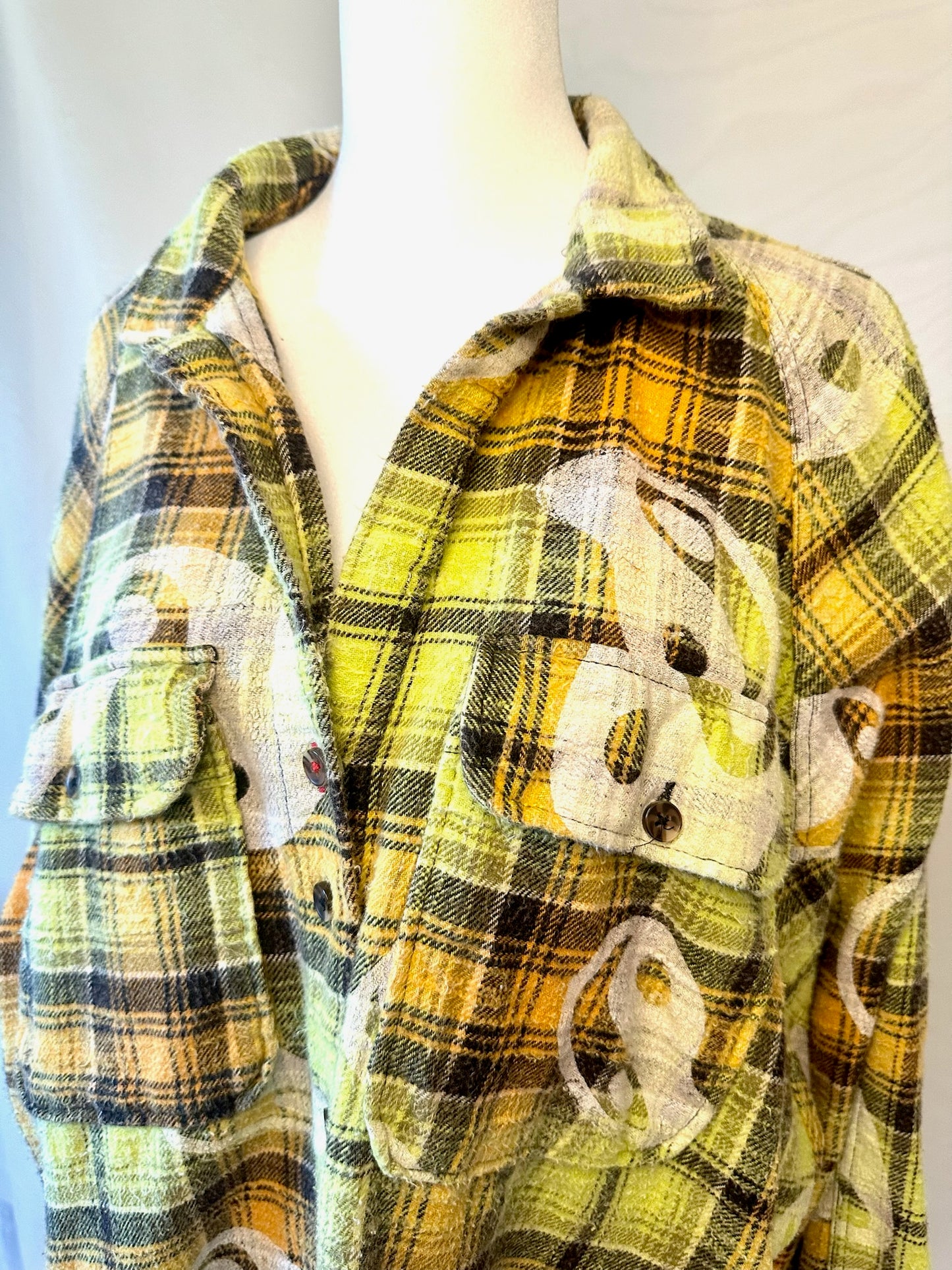 BP Oversized Plaid Yin & Yang Flannel Button up