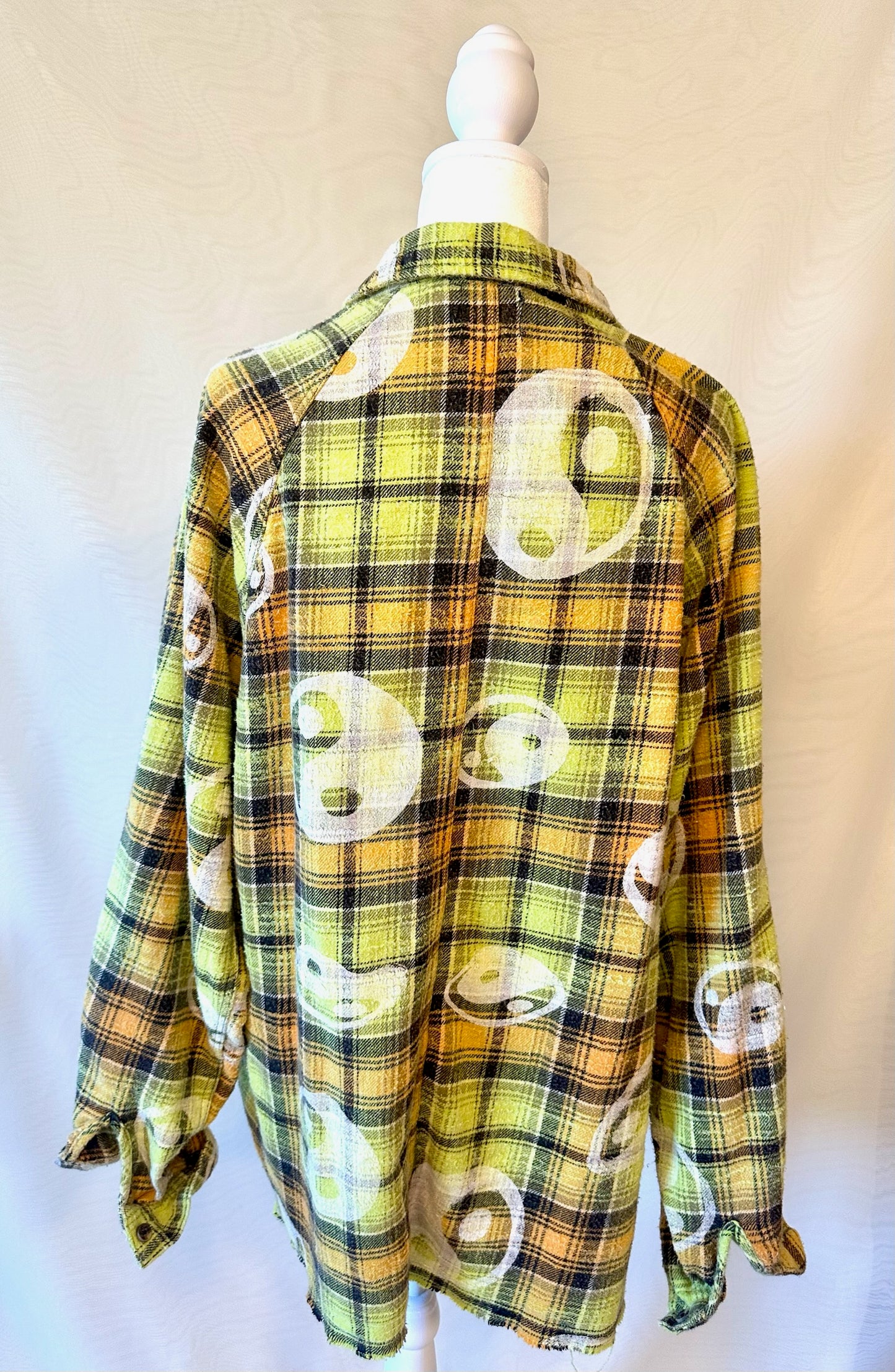 BP Oversized Plaid Yin & Yang Flannel Button up