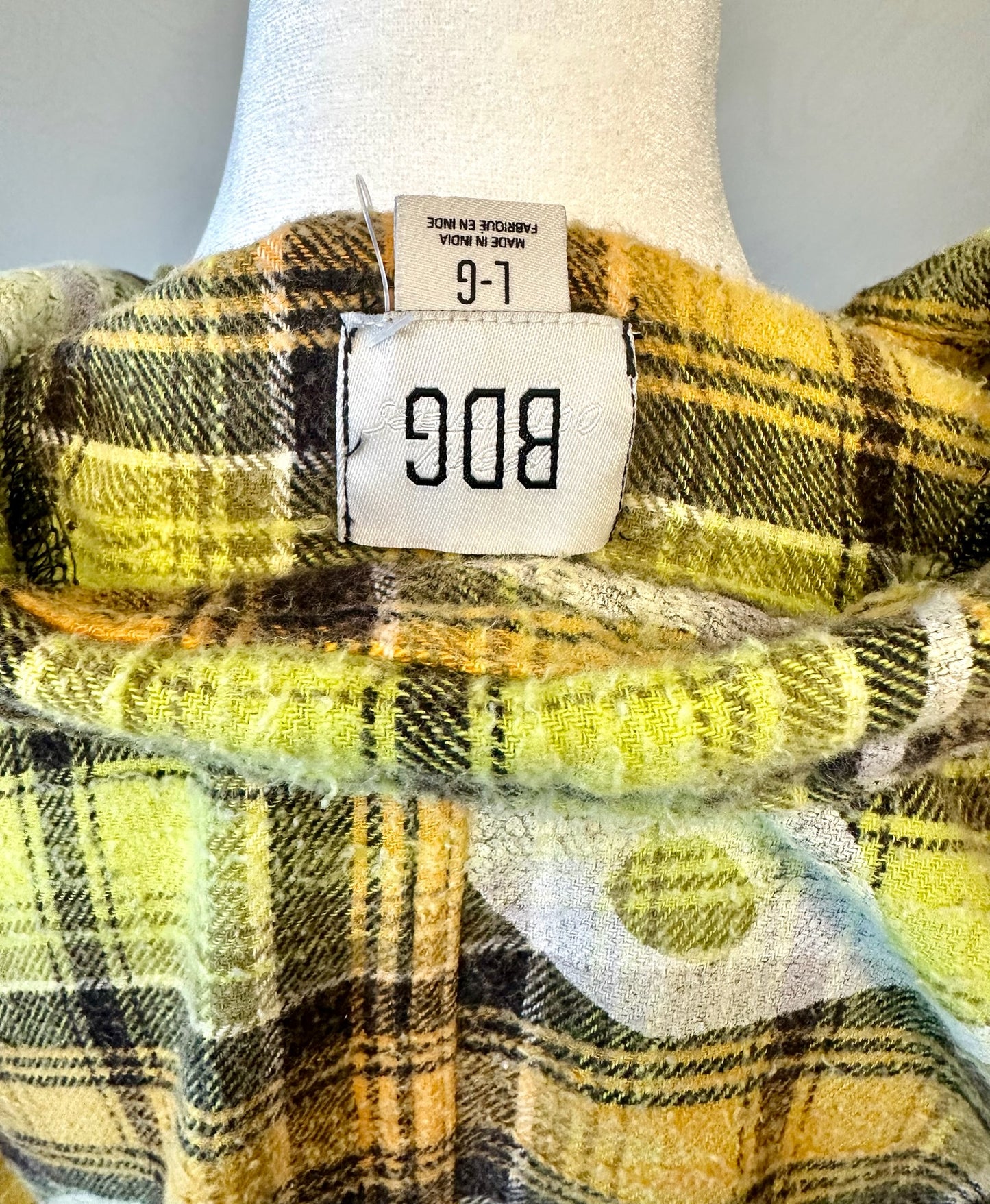 BP Oversized Plaid Yin & Yang Flannel Button up