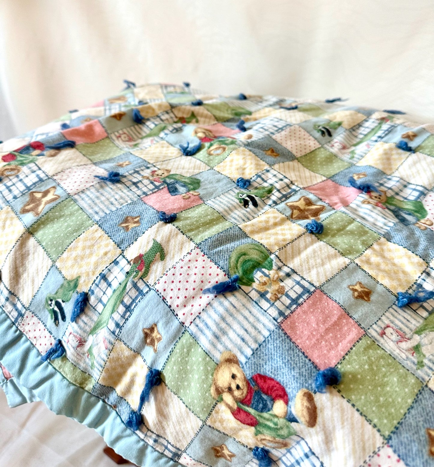 Blue Jean Teddy Bear Baby Blanket